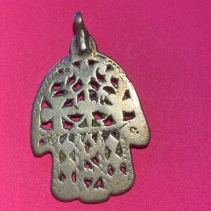 Silver Hamsa Hand of Fatima Pendant Morrocan